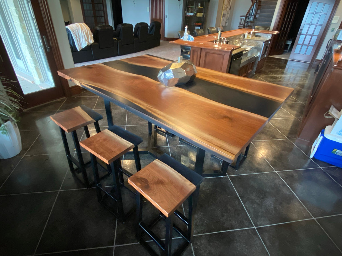 Black Walnut River Bar Table