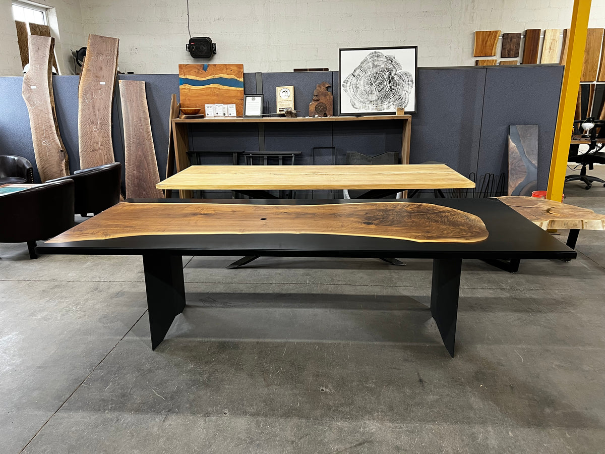 Single Slab Black Walnut Conference Table