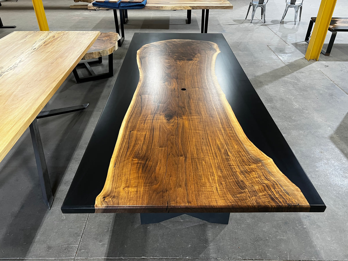 Black Walnut Casted in Black Epoxy