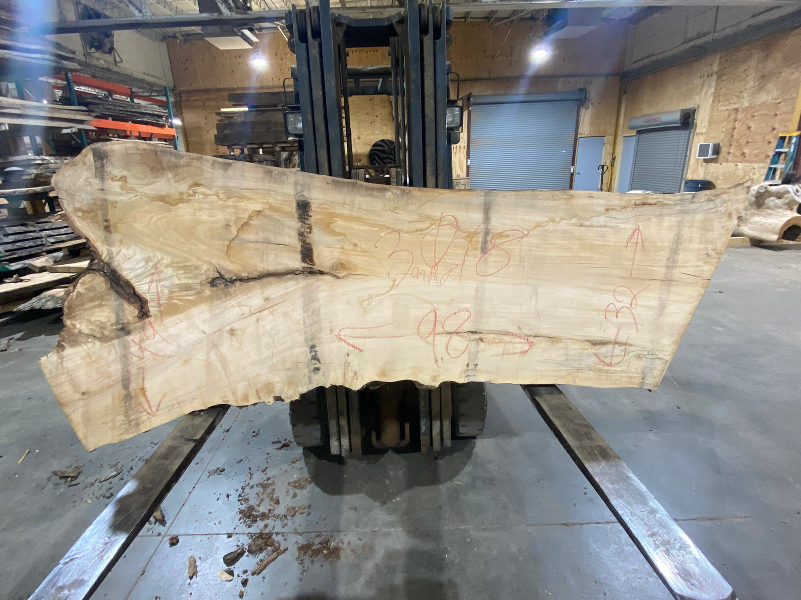 Spalted Maple (3018) 98" L x 32-49" W x 2.5" T