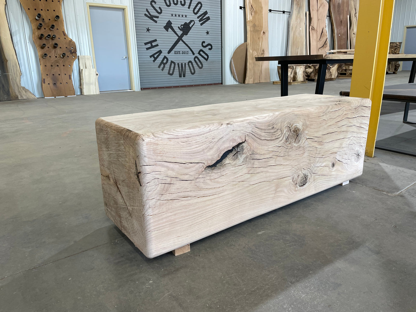 solid oak bench