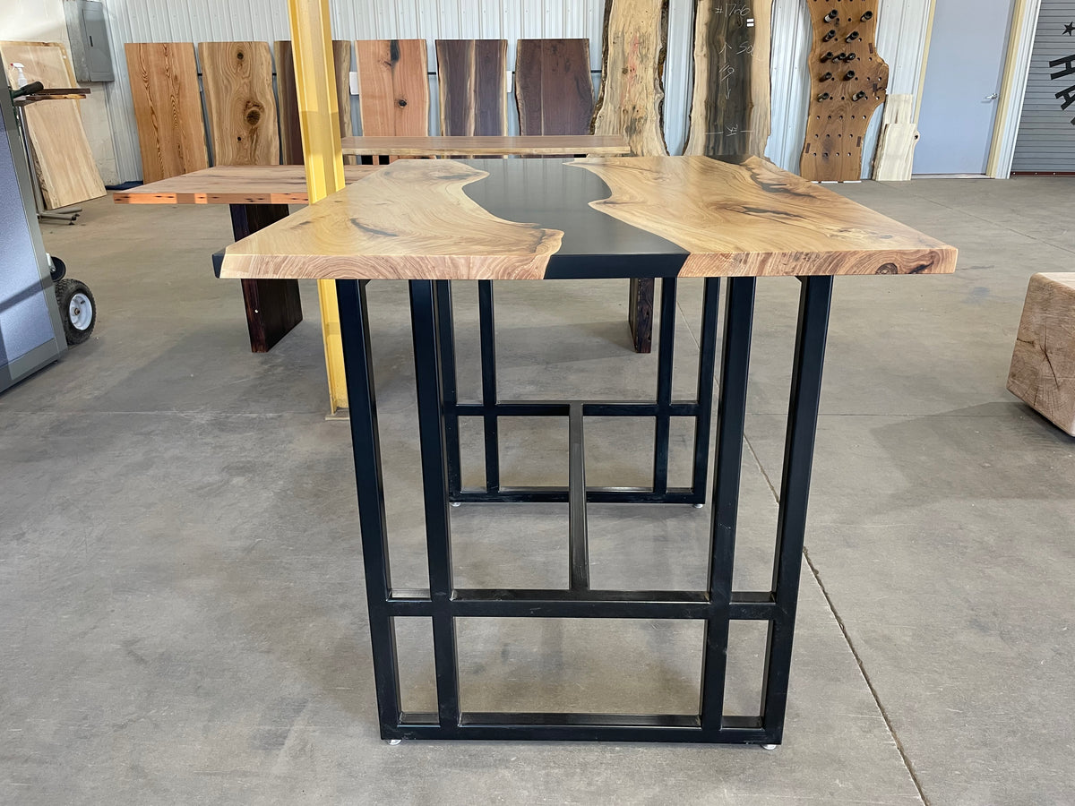 Elm Epoxy River Pub Table