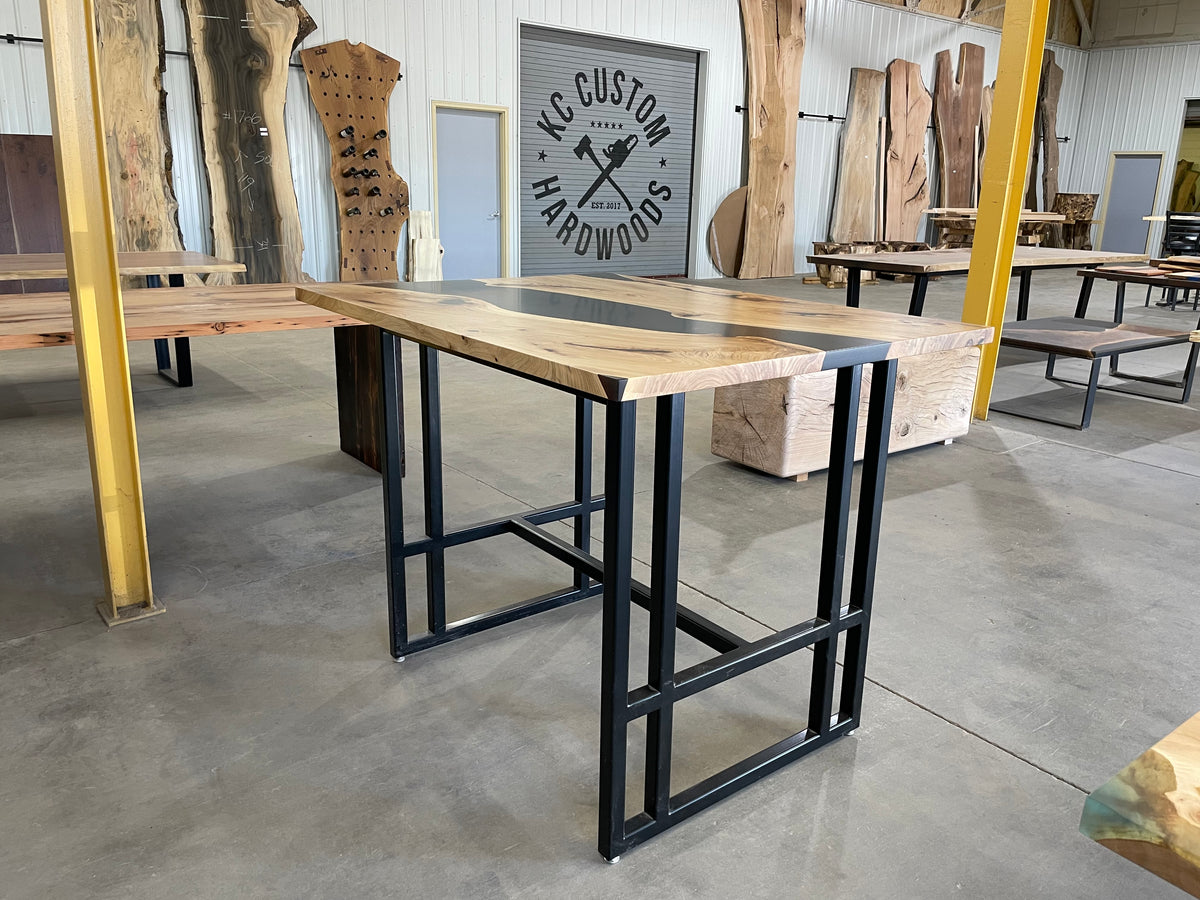 Elm Epoxy River Pub Table